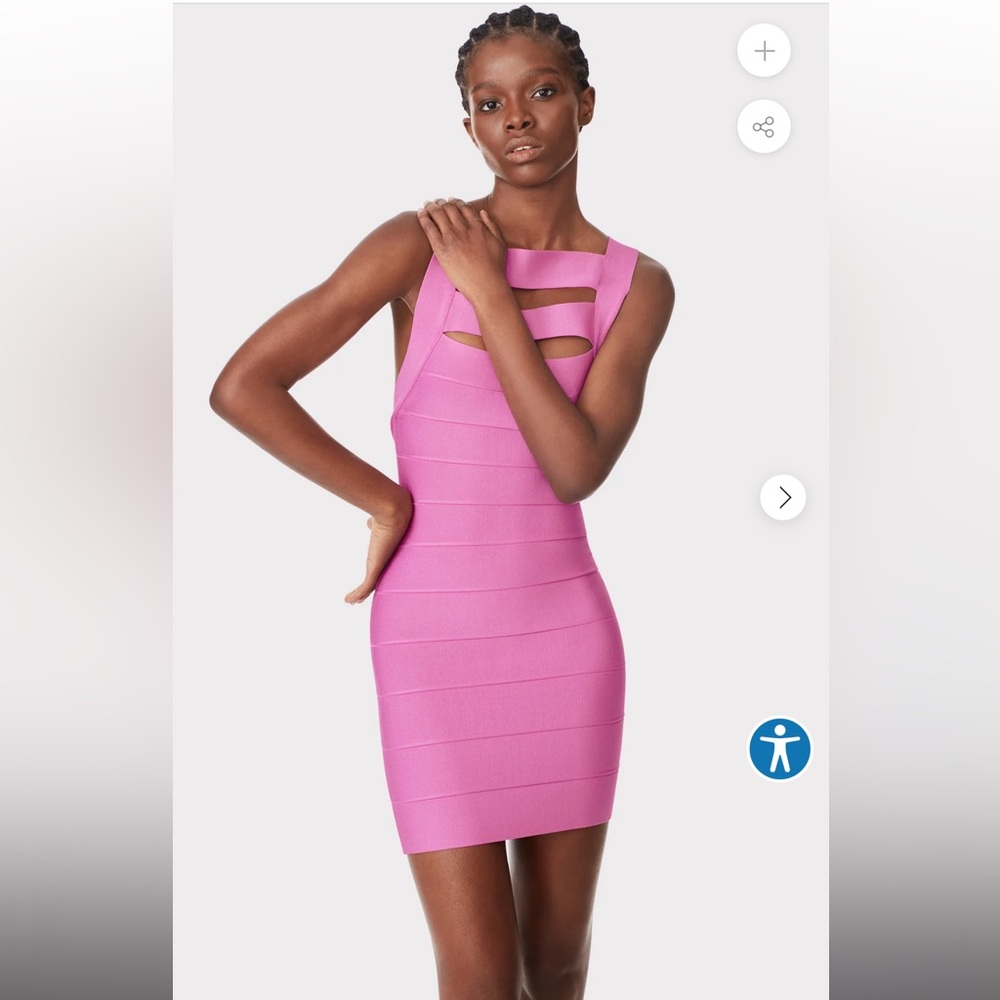 HERVE LEGER Icon Strappy Mini Dress NWT Size S